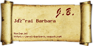 Járai Barbara névjegykártya