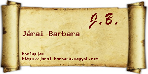 Járai Barbara névjegykártya